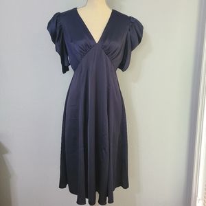 Alexa B‎ Nites Ruched Sleeve Navy Dress Size 4